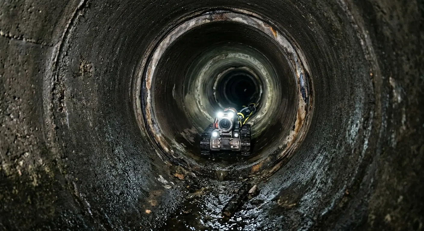 Robotic sewer camera inspecting pipe interior for Sewer Line Cleaning in Glendale Heights